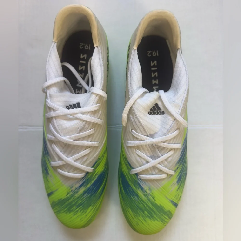 New! Adidas Nemeziz 19.2 Cleats – White & Lime Green Athletic Shoes (Men’s 11)